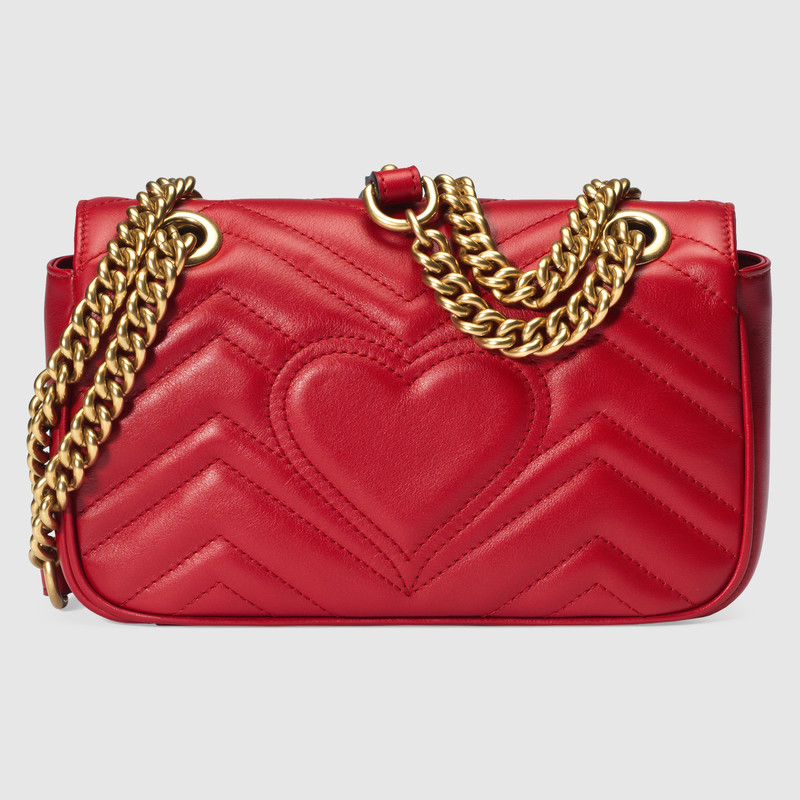 Gucci GG Marmont Matelasse Mini Shoulder Bag 446744 Red